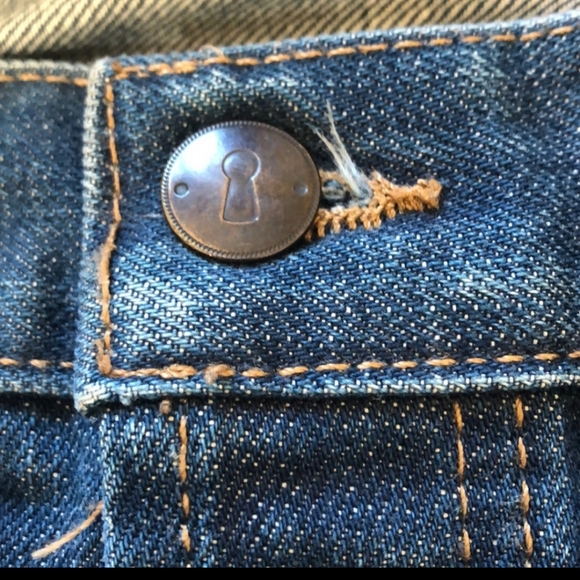 Them Atelier Button Fly Straight Leg Jeans 33 X 32 - Picture 7 of 9